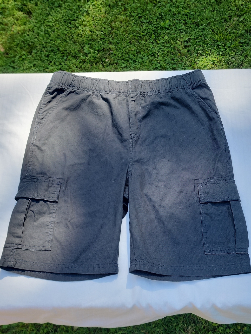 Place Boy's Cargo Shorts - Black Patterned